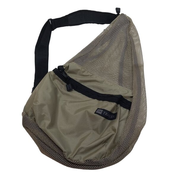 L.L. Bean Traveler Mesh Sling Bag Adjustable Strap Khaki Tan Day Pack NEW GIFT - Picture 2 of 8